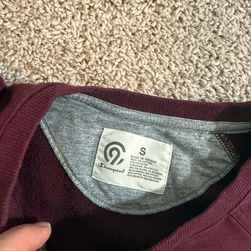 Champion Target Burgundy Fleece Crewneck Sweatshirt Womens Small Pullover - Picture 6 of 8